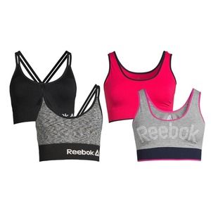Reebok Women's Retro Bralette 2 Pack & Strappy Bralette 2 Pack Size Large